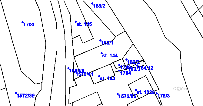 Parcela st. 144 v KÚ Luka nad Jihlavou, Katastrální mapa