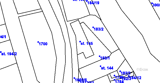 Parcela st. 145 v KÚ Luka nad Jihlavou, Katastrální mapa