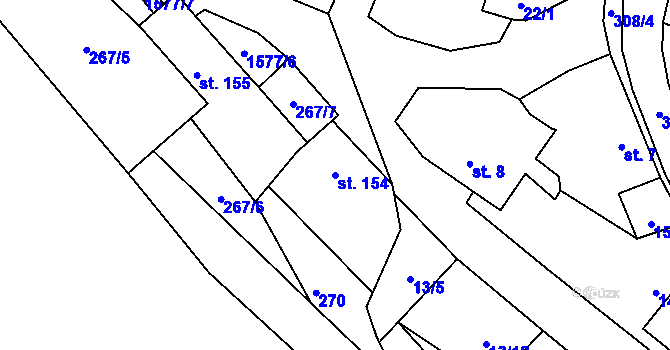 Parcela st. 154 v KÚ Luka nad Jihlavou, Katastrální mapa