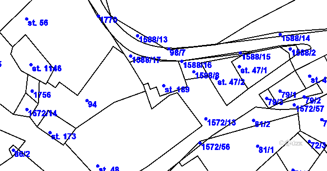 Parcela st. 189 v KÚ Luka nad Jihlavou, Katastrální mapa