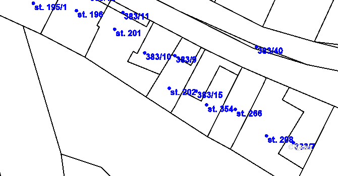 Parcela st. 202 v KÚ Luka nad Jihlavou, Katastrální mapa