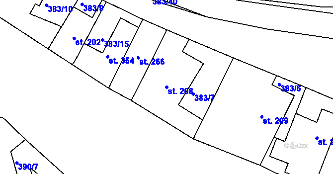Parcela st. 208 v KÚ Luka nad Jihlavou, Katastrální mapa