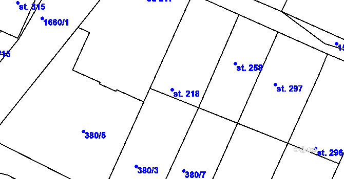 Parcela st. 218 v KÚ Luka nad Jihlavou, Katastrální mapa
