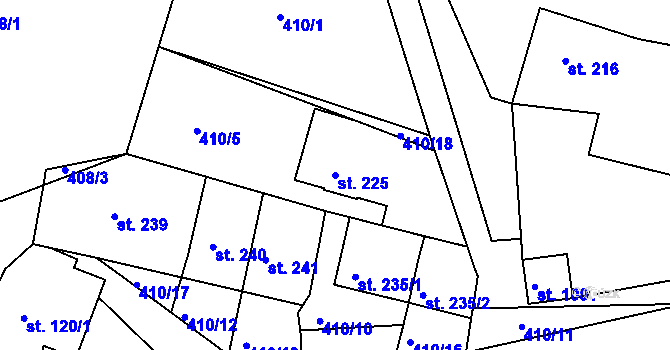 Parcela st. 225 v KÚ Luka nad Jihlavou, Katastrální mapa
