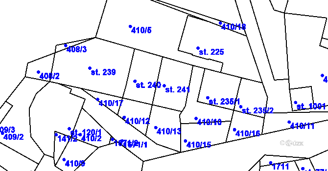 Parcela st. 241 v KÚ Luka nad Jihlavou, Katastrální mapa