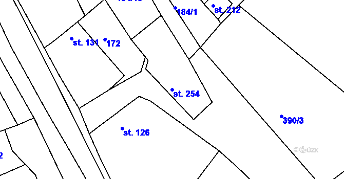 Parcela st. 254 v KÚ Luka nad Jihlavou, Katastrální mapa