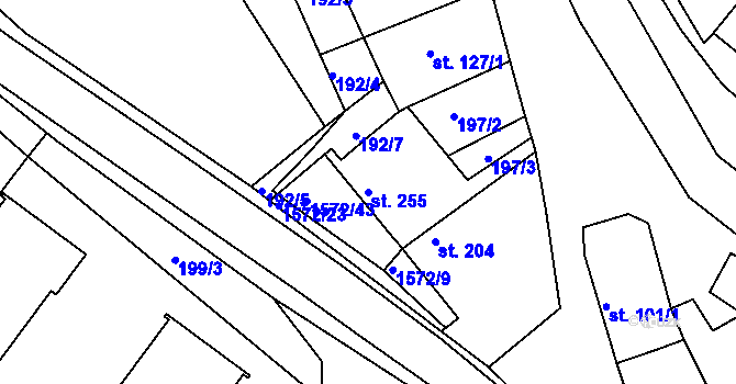 Parcela st. 255 v KÚ Luka nad Jihlavou, Katastrální mapa