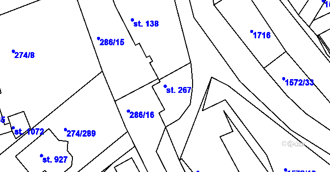 Parcela st. 267 v KÚ Luka nad Jihlavou, Katastrální mapa
