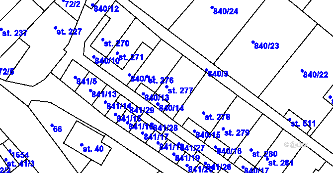 Parcela st. 277 v KÚ Luka nad Jihlavou, Katastrální mapa