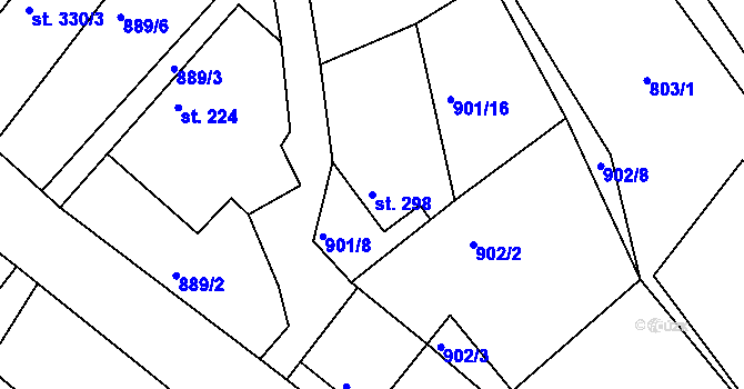 Parcela st. 298 v KÚ Luka nad Jihlavou, Katastrální mapa