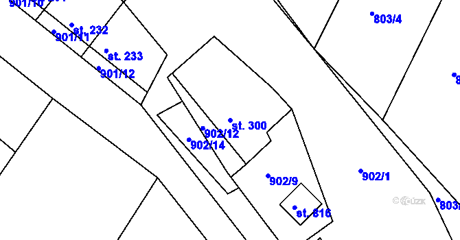 Parcela st. 300 v KÚ Luka nad Jihlavou, Katastrální mapa