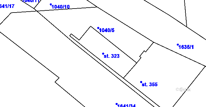 Parcela st. 323 v KÚ Luka nad Jihlavou, Katastrální mapa