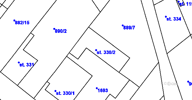 Parcela st. 330/2 v KÚ Luka nad Jihlavou, Katastrální mapa
