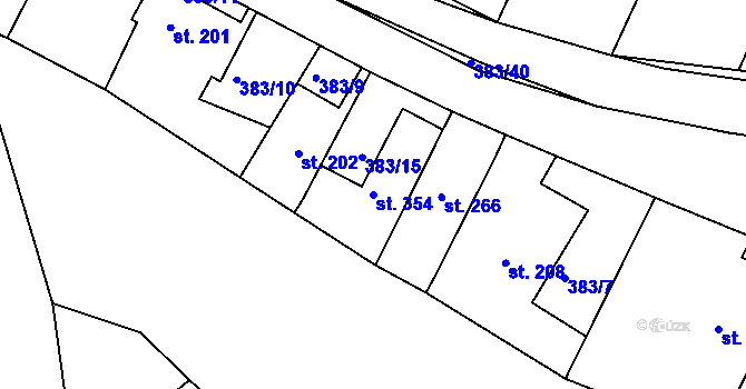 Parcela st. 354 v KÚ Luka nad Jihlavou, Katastrální mapa