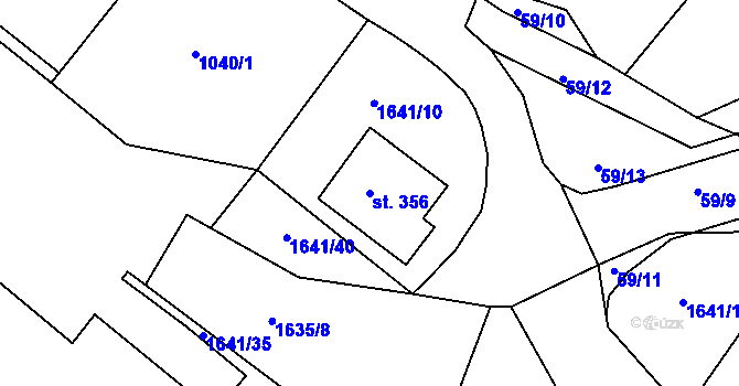 Parcela st. 356 v KÚ Luka nad Jihlavou, Katastrální mapa