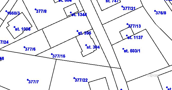 Parcela st. 394 v KÚ Luka nad Jihlavou, Katastrální mapa