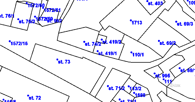 Parcela st. 419/1 v KÚ Luka nad Jihlavou, Katastrální mapa