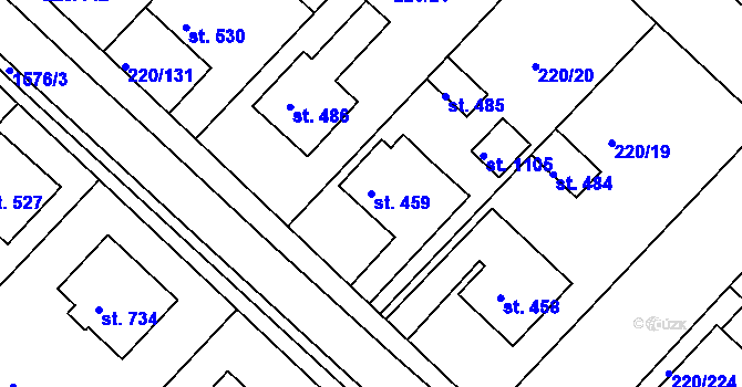 Parcela st. 459 v KÚ Luka nad Jihlavou, Katastrální mapa