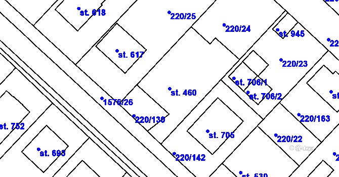 Parcela st. 460 v KÚ Luka nad Jihlavou, Katastrální mapa