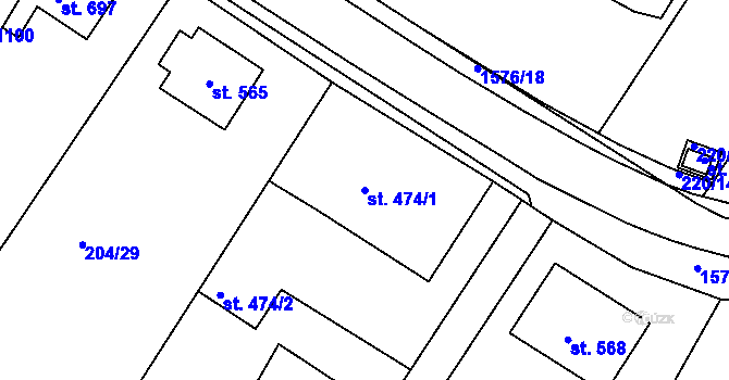 Parcela st. 474/1 v KÚ Luka nad Jihlavou, Katastrální mapa