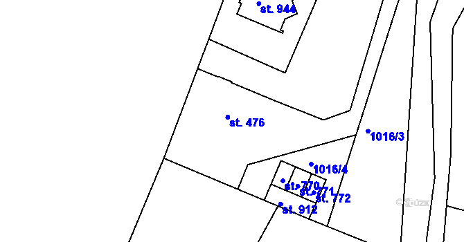 Parcela st. 476 v KÚ Luka nad Jihlavou, Katastrální mapa
