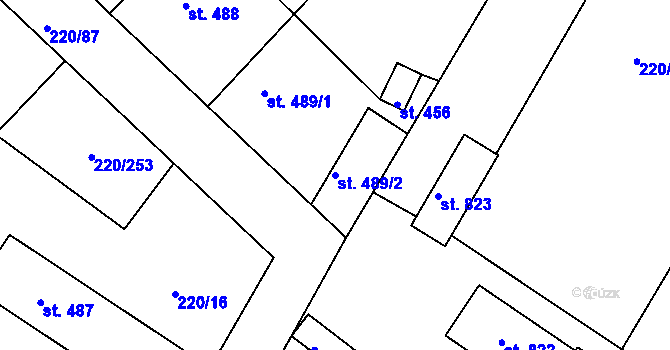 Parcela st. 489/2 v KÚ Luka nad Jihlavou, Katastrální mapa