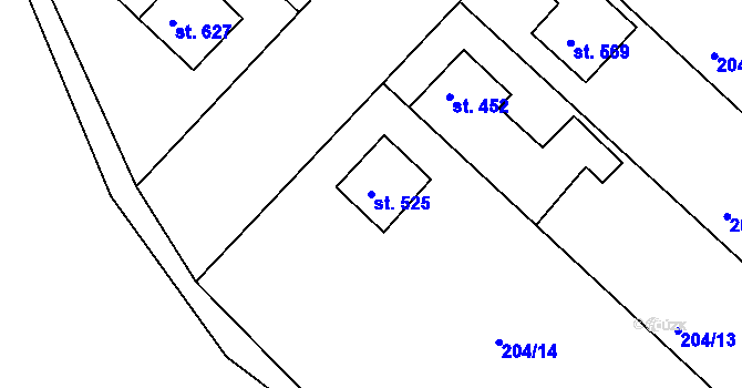 Parcela st. 525 v KÚ Luka nad Jihlavou, Katastrální mapa