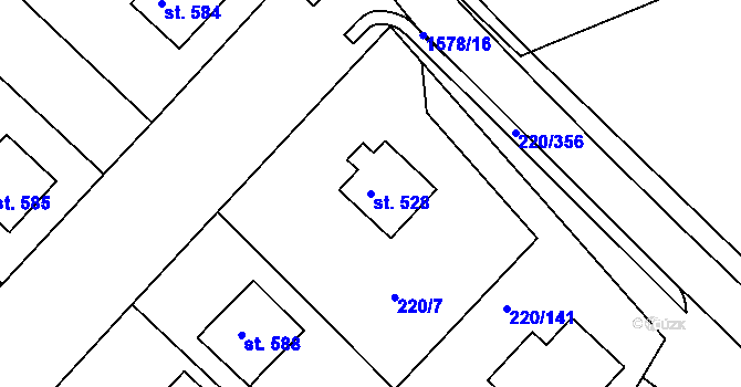 Parcela st. 528 v KÚ Luka nad Jihlavou, Katastrální mapa