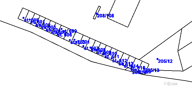 Parcela st. 609 v KÚ Luka nad Jihlavou, Katastrální mapa