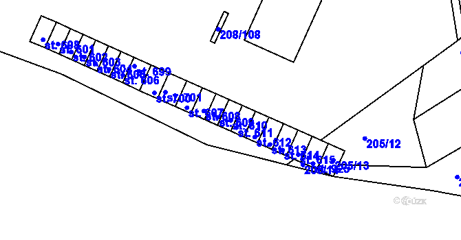 Parcela st. 610 v KÚ Luka nad Jihlavou, Katastrální mapa