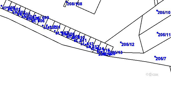 Parcela st. 613 v KÚ Luka nad Jihlavou, Katastrální mapa