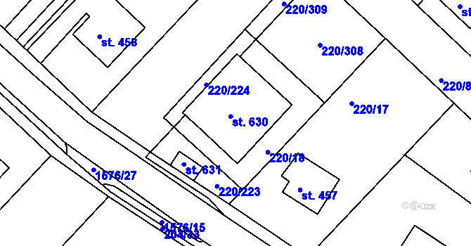 Parcela st. 630 v KÚ Luka nad Jihlavou, Katastrální mapa