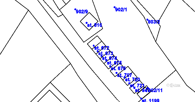 Parcela st. 673 v KÚ Luka nad Jihlavou, Katastrální mapa