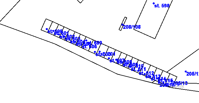 Parcela st. 701 v KÚ Luka nad Jihlavou, Katastrální mapa