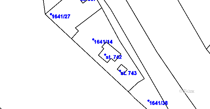 Parcela st. 742 v KÚ Luka nad Jihlavou, Katastrální mapa