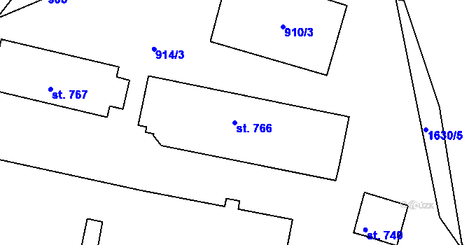 Parcela st. 766 v KÚ Luka nad Jihlavou, Katastrální mapa