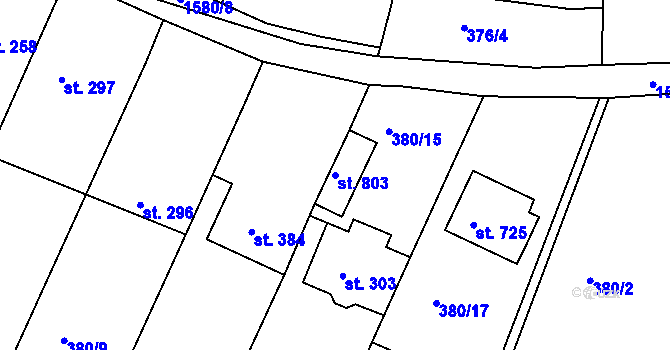 Parcela st. 803 v KÚ Luka nad Jihlavou, Katastrální mapa