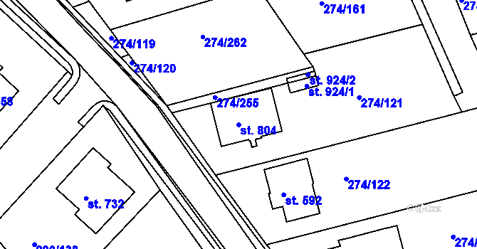 Parcela st. 804 v KÚ Luka nad Jihlavou, Katastrální mapa