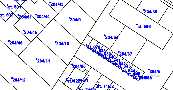 Parcela st. 878 v KÚ Luka nad Jihlavou, Katastrální mapa