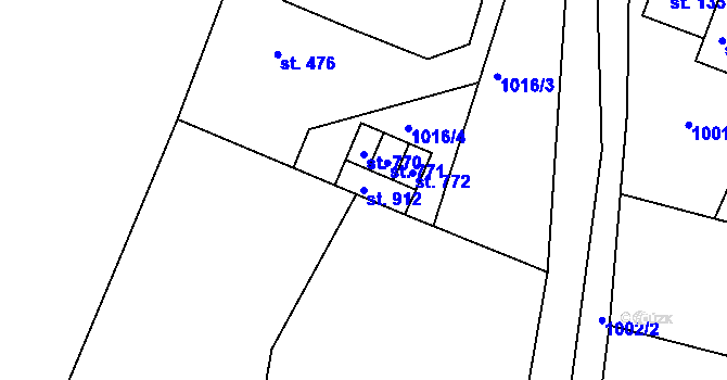 Parcela st. 912 v KÚ Luka nad Jihlavou, Katastrální mapa