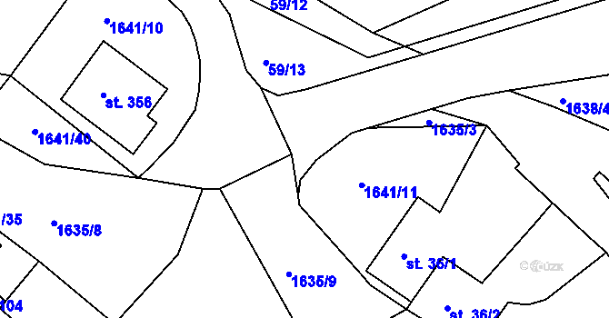 Parcela st. 59/11 v KÚ Luka nad Jihlavou, Katastrální mapa
