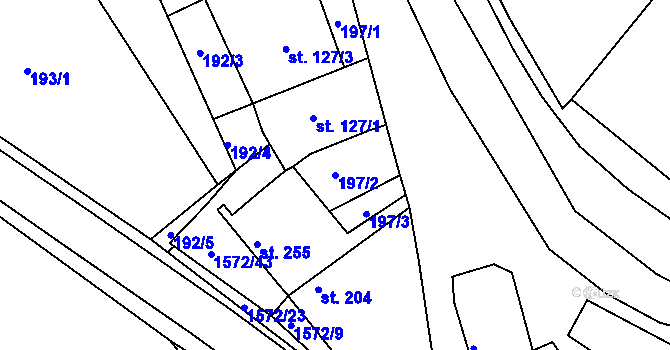Parcela st. 197/2 v KÚ Luka nad Jihlavou, Katastrální mapa