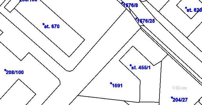 Parcela st. 205/1 v KÚ Luka nad Jihlavou, Katastrální mapa