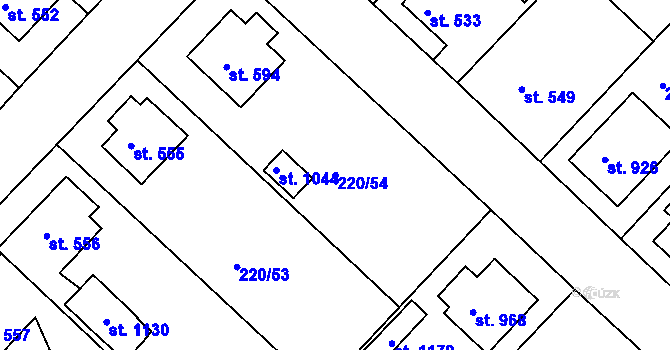 Parcela st. 220/54 v KÚ Luka nad Jihlavou, Katastrální mapa