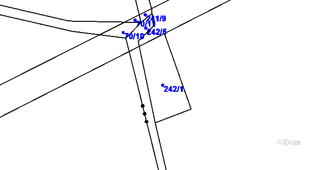 Parcela st. 242/1 v KÚ Luka nad Jihlavou, Katastrální mapa