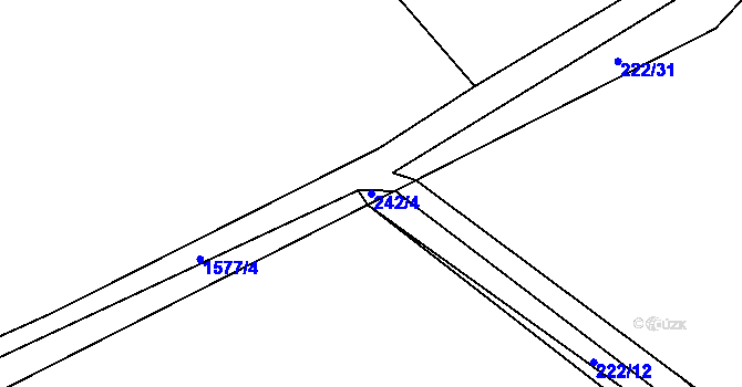 Parcela st. 242/4 v KÚ Luka nad Jihlavou, Katastrální mapa