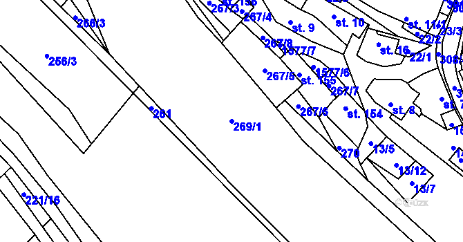 Parcela st. 269/1 v KÚ Luka nad Jihlavou, Katastrální mapa