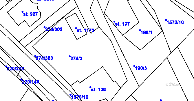 Parcela st. 274/9 v KÚ Luka nad Jihlavou, Katastrální mapa