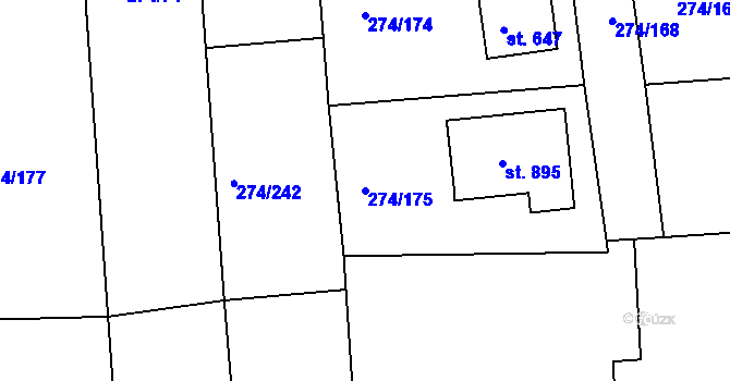 Parcela st. 274/175 v KÚ Luka nad Jihlavou, Katastrální mapa