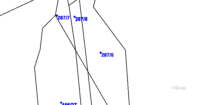 Parcela st. 287/5 v KÚ Luka nad Jihlavou, Katastrální mapa